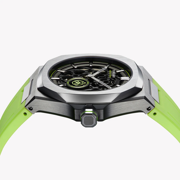 D1 MILANO Men's Grey Stainless Steel, Green Silicone | D1-SKRJ15 by i-watch