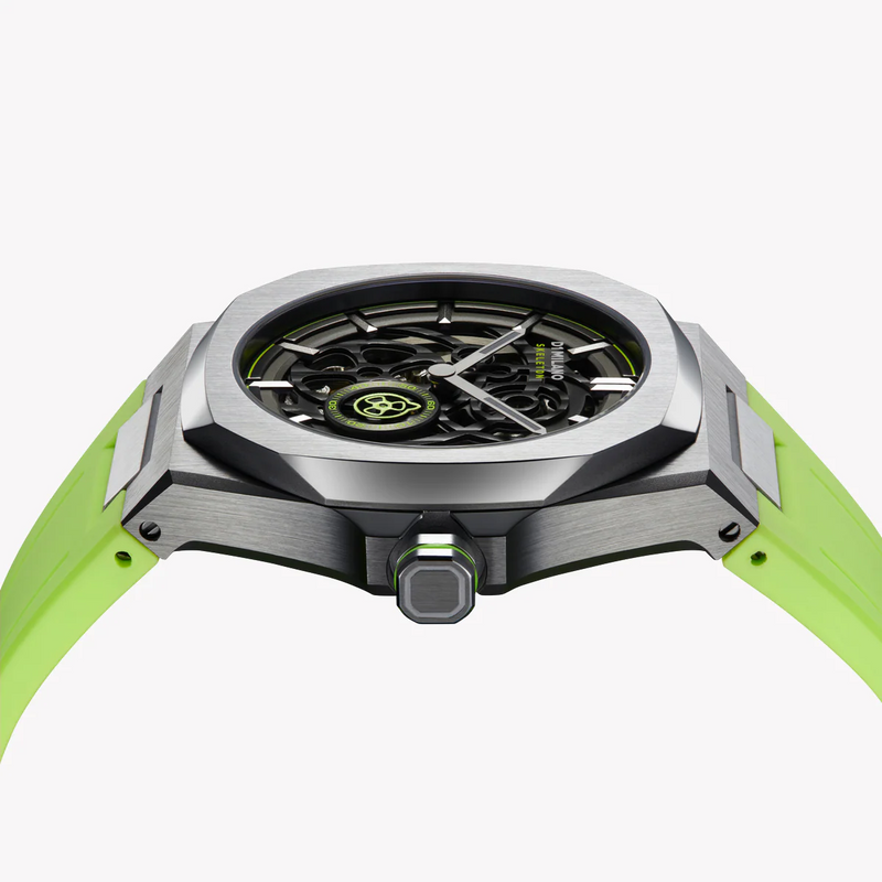 D1 MILANO Men's Grey Stainless Steel, Green Silicone | D1-SKRJ15 by i-watch