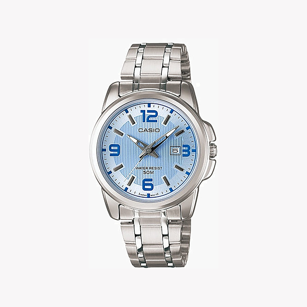 CASIO LTP-1314D-2AVDF - ELEGANTLY TIMELESS WOMEN'S STAINLESS STEEL WATCH with Blue Accents-i-Watch-5