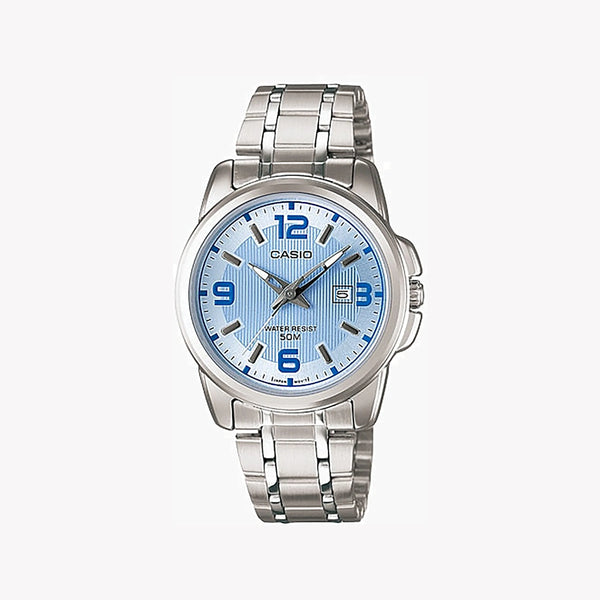 Casio Women's Silver Watch, Blue Accents | Ltp-1314d-2avdf by i-watch