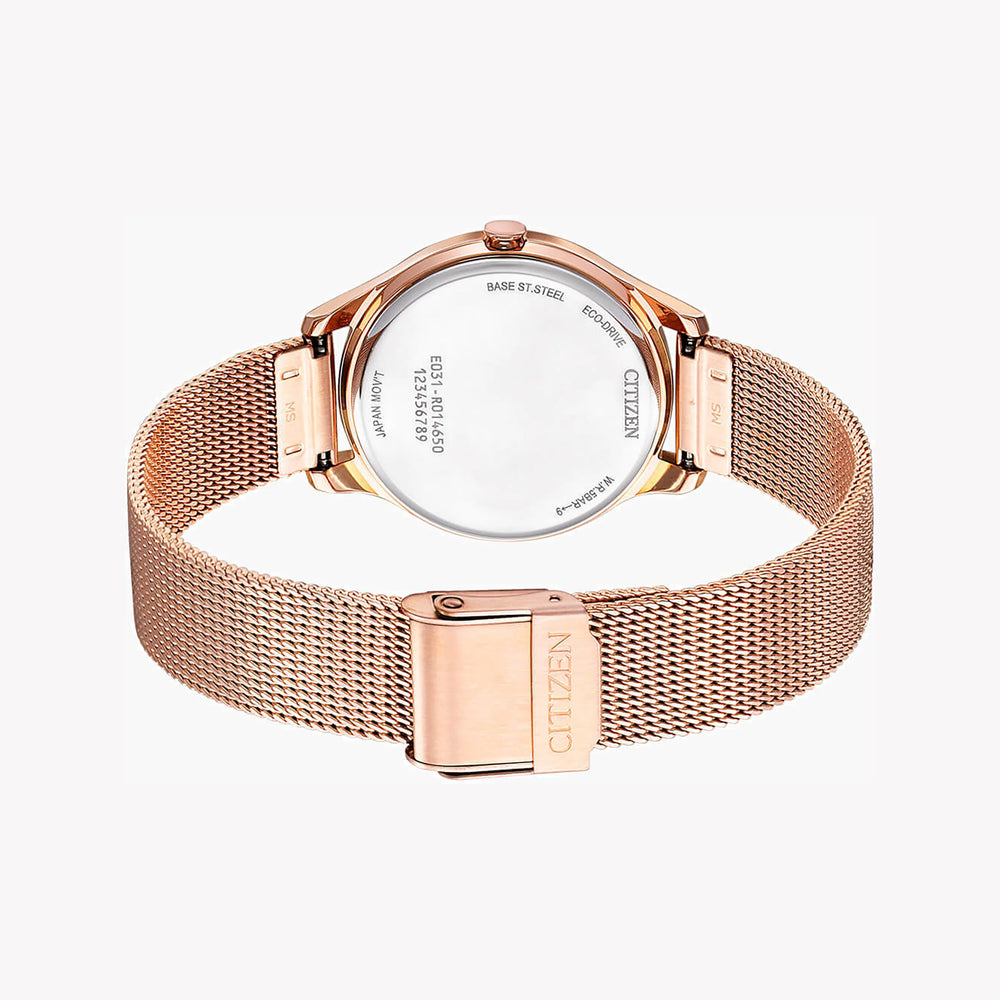 Citizen Women's Rose Gold Stainless Steel Watch, Eco-Drive | Em0508-80x by i-watch
