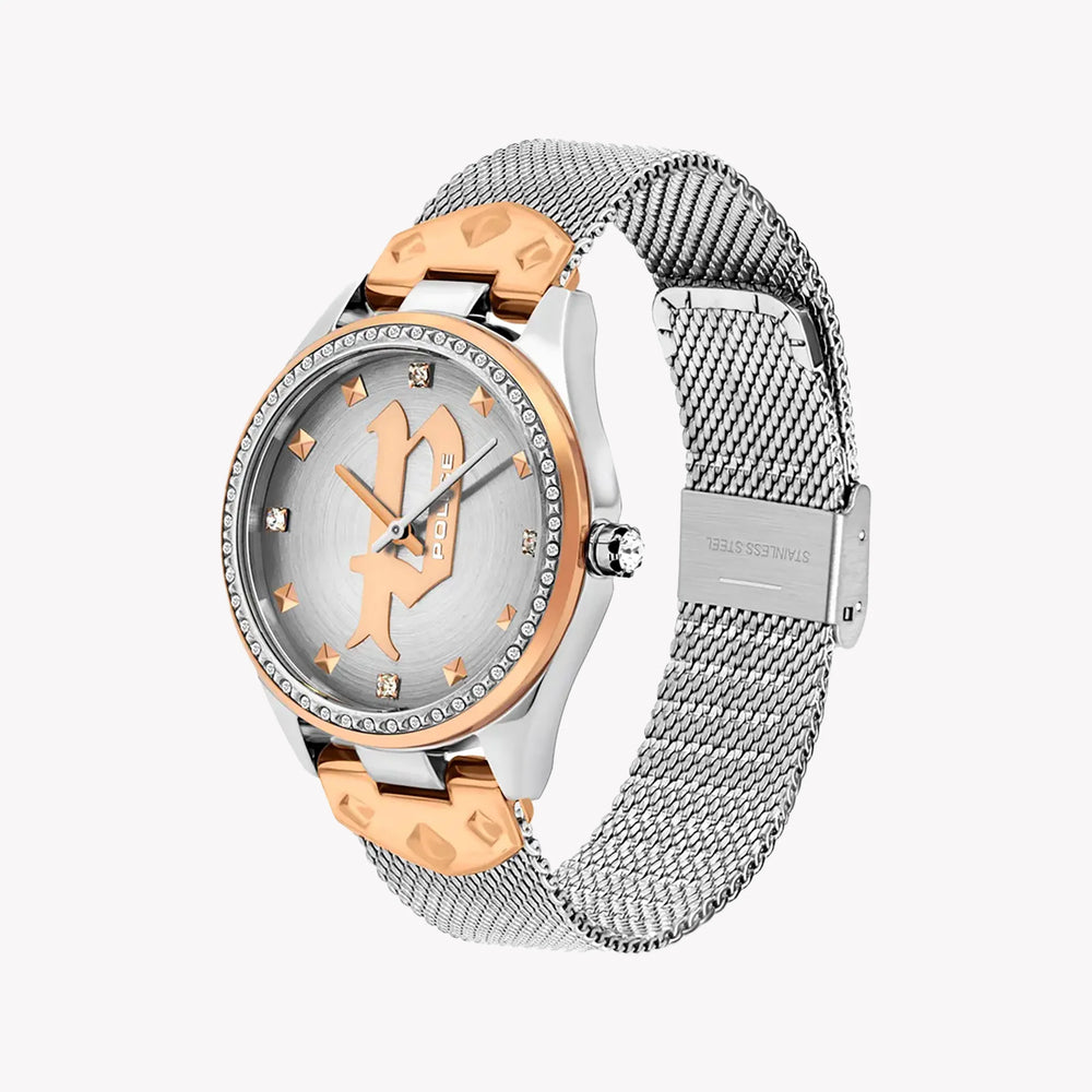 Police Women's Silver Stainless Steel, Gold Bracelet | Pl-16029mstr_13mm by i-watch