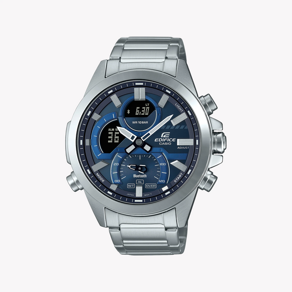 Casio Edifice Ecb-30d-2adf - Dynamic Elegance Meets Innovative Performance Men's Watch With Stainless Steel BAnd and Striking Blue Dial by i-watch