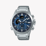 CASIO EDIFICE ECB-30D-2ADF - DYNAMIC ELEGANCE MEETS INNOVATIVE PERFORMANCE Men's Watch with stainless steel band and striking blue dial