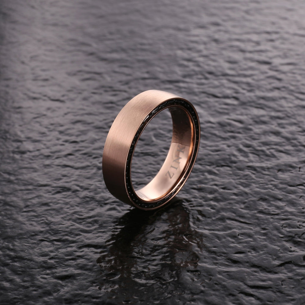 Zink Men's Rose Gold Stainless Steel Ring | Zjrg0358
