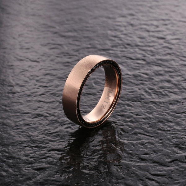 Zink Men's Rose Gold Stainless Steel Ring | Zjrg0358