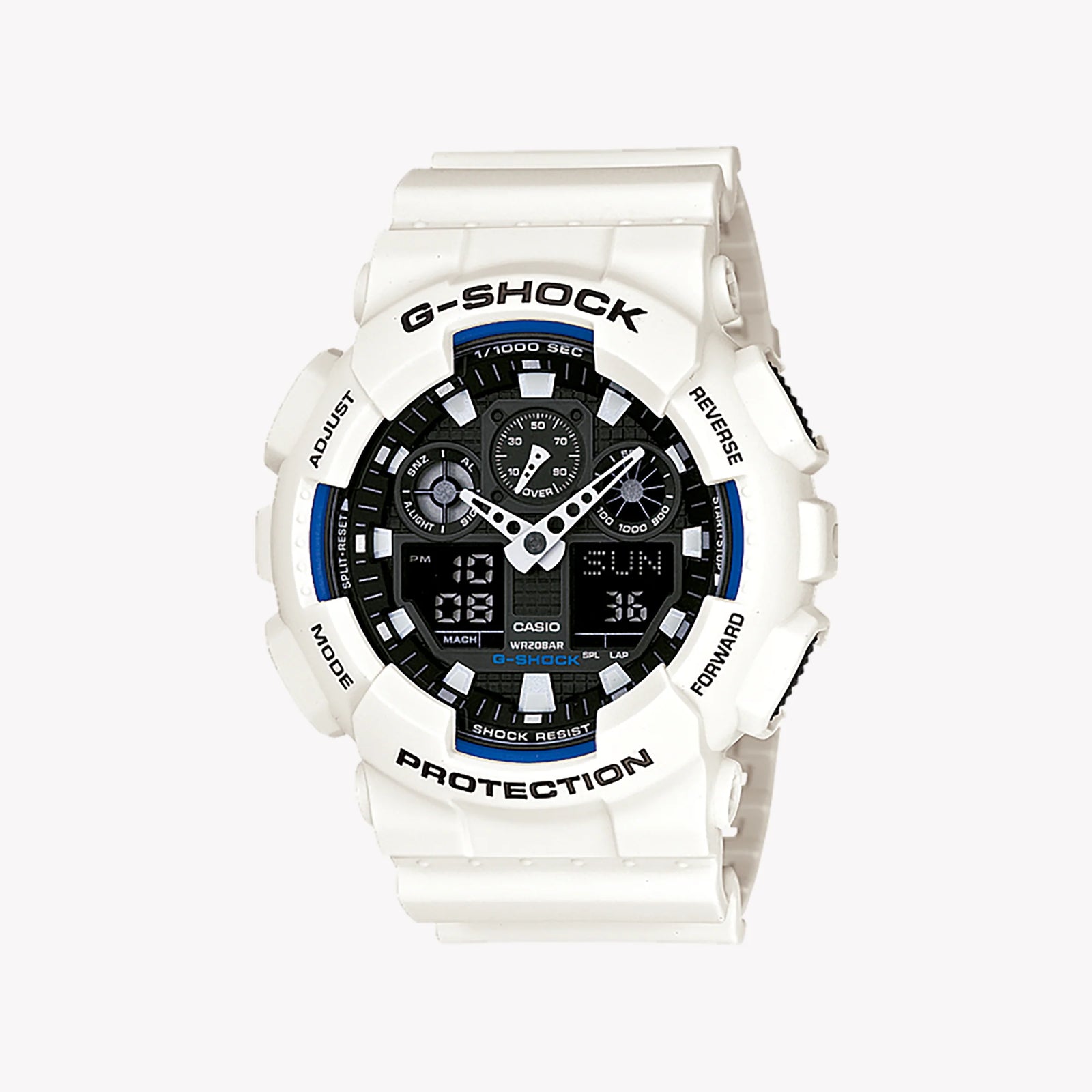 Casio Men's White Resin Watch, Black Dial | Ga-100b-7aer by i-watch