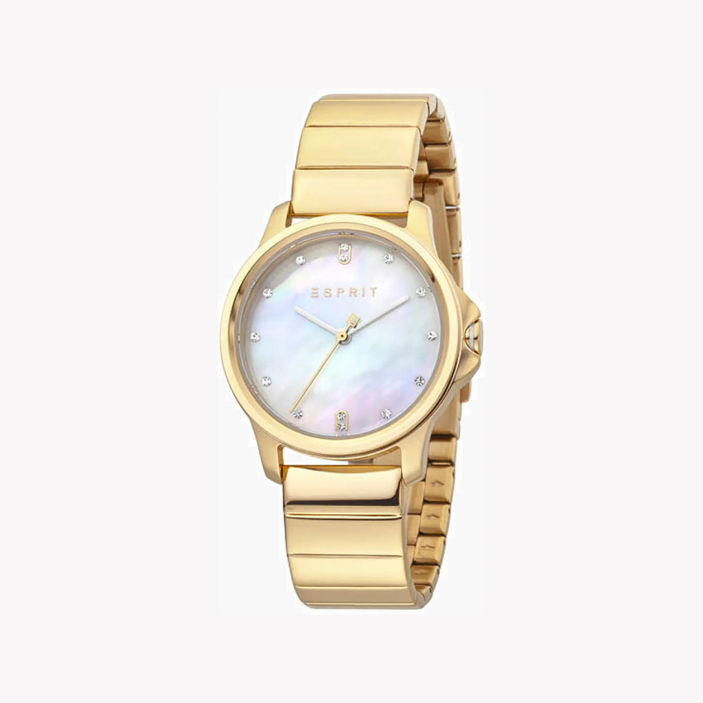 ESPRIT Women's Watch with Gold Stainless Steel Case and Gold Stainless Steel Band