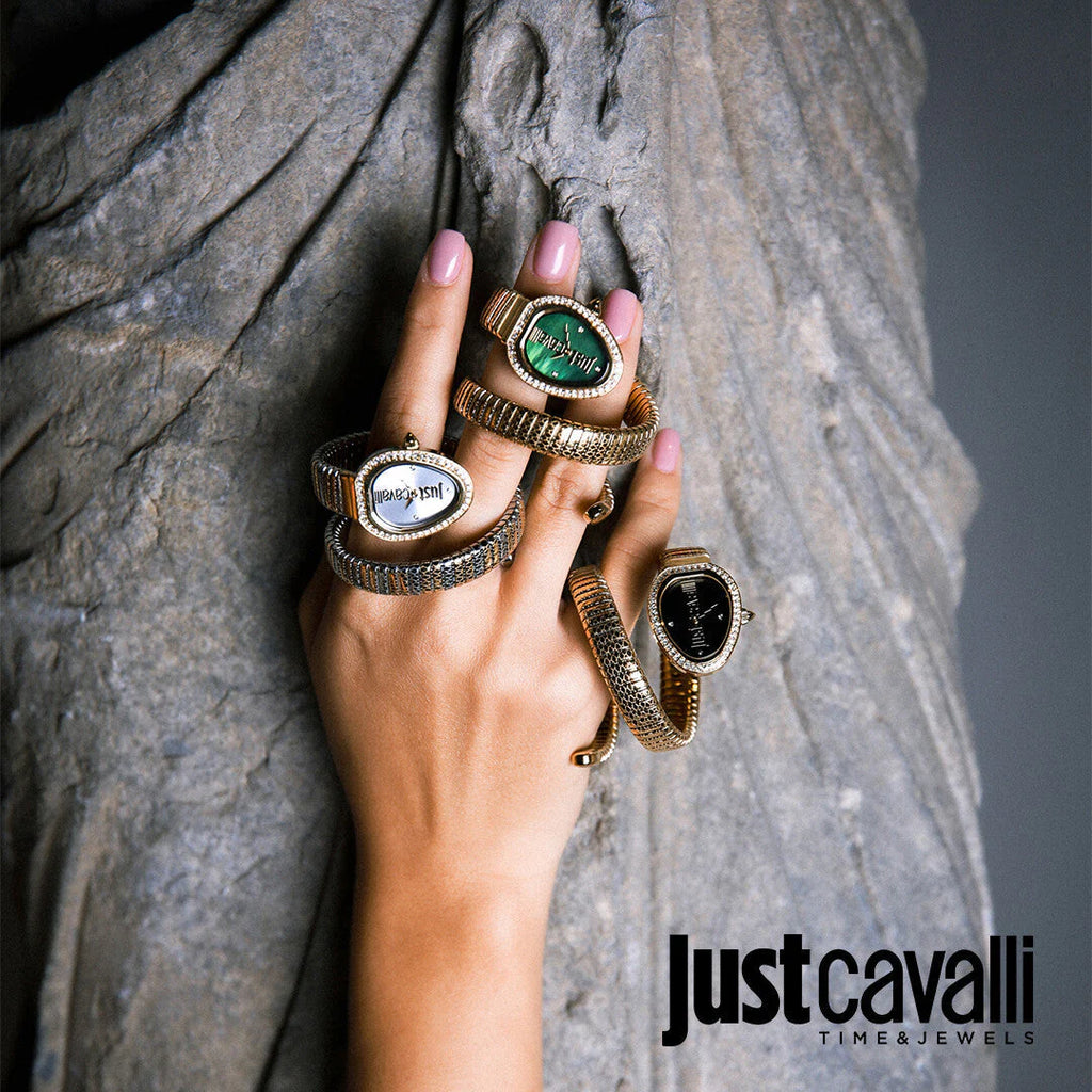 JUST CAVALLI Women's Watch with Gold Stainless Steel Case and Gold & Brown & Black Stainless Steel Band-i-Watch-3