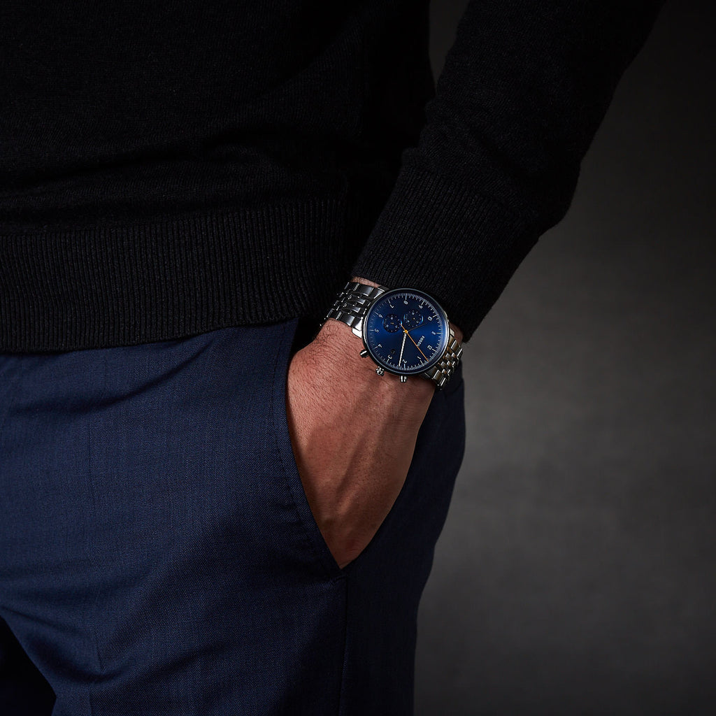 FOSSIL FS5542 TIMELESS ELEGANCE - CLASSIC MEN'S WATCH WITH BLUE DIAL & STAINLESS STEEL BAND-i-Watch-5