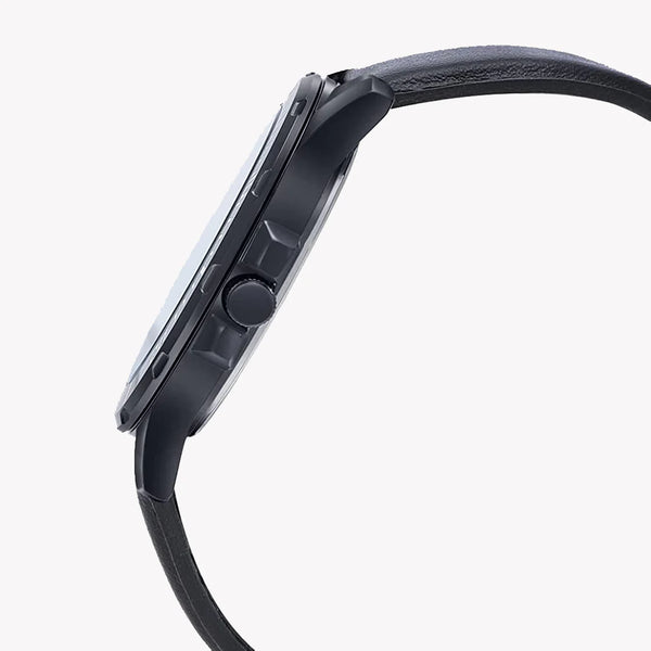 Casio Men's Black Leather Watch, Black Dial | Mtp-Vd01bl-1bvudf