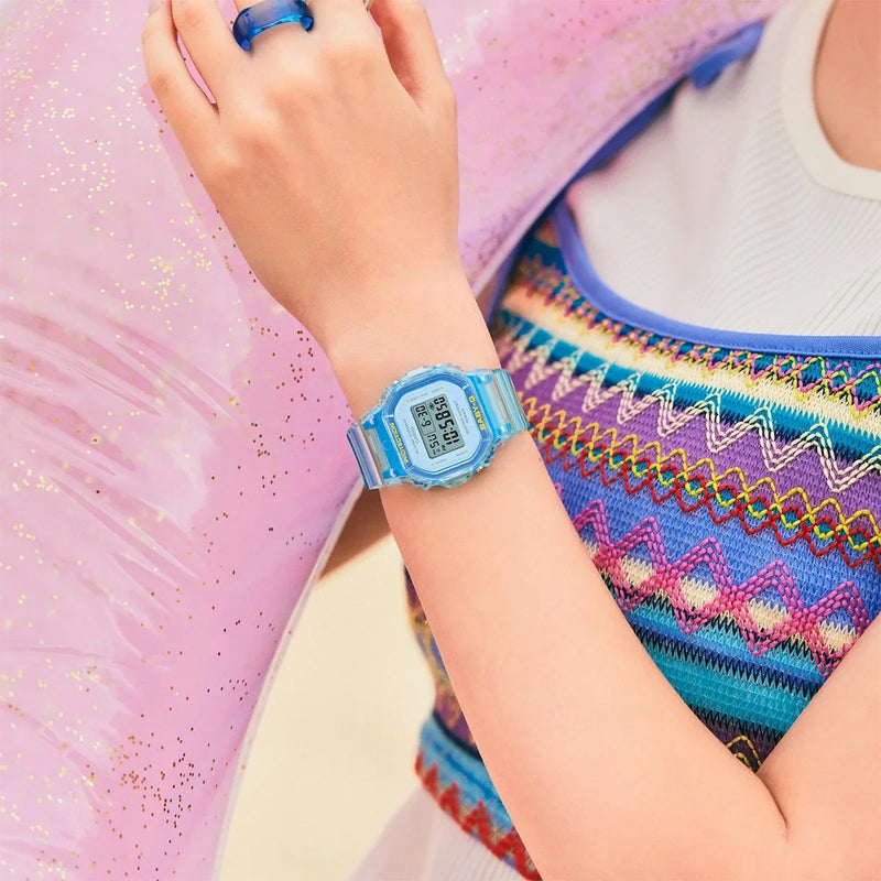 Casio Women's Resin Watch, Blue And Pink | Bgd-565sj-2er by i-watch