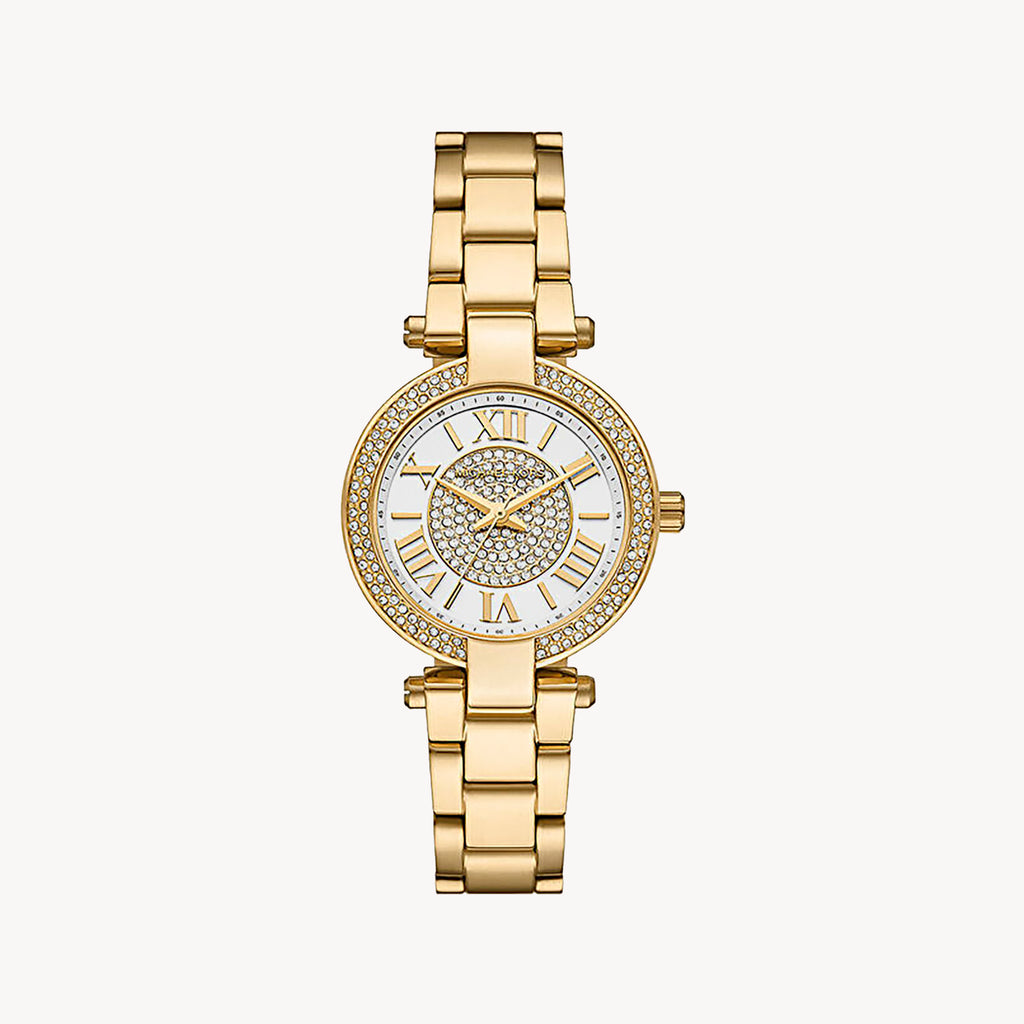 MICHAEL KORS MK4704 GOLD & WHITE - ELEGANT EVERYDAY TIMEPIECE Women's Watch with luxurious gold accents and a chic design