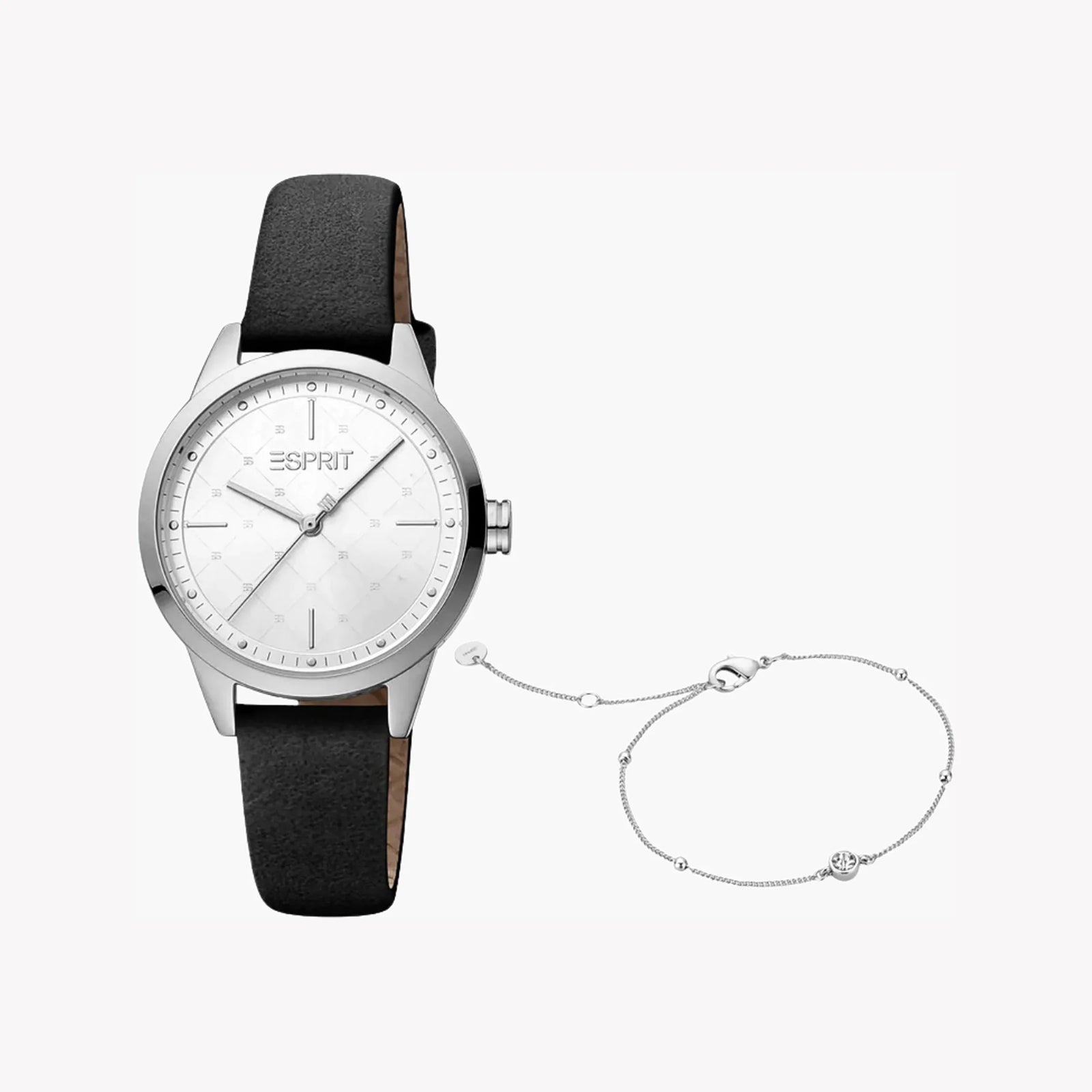 Esprit Women's Black Faux Leather Watch, Silver Dial | Es1l197m0015 by i-watch