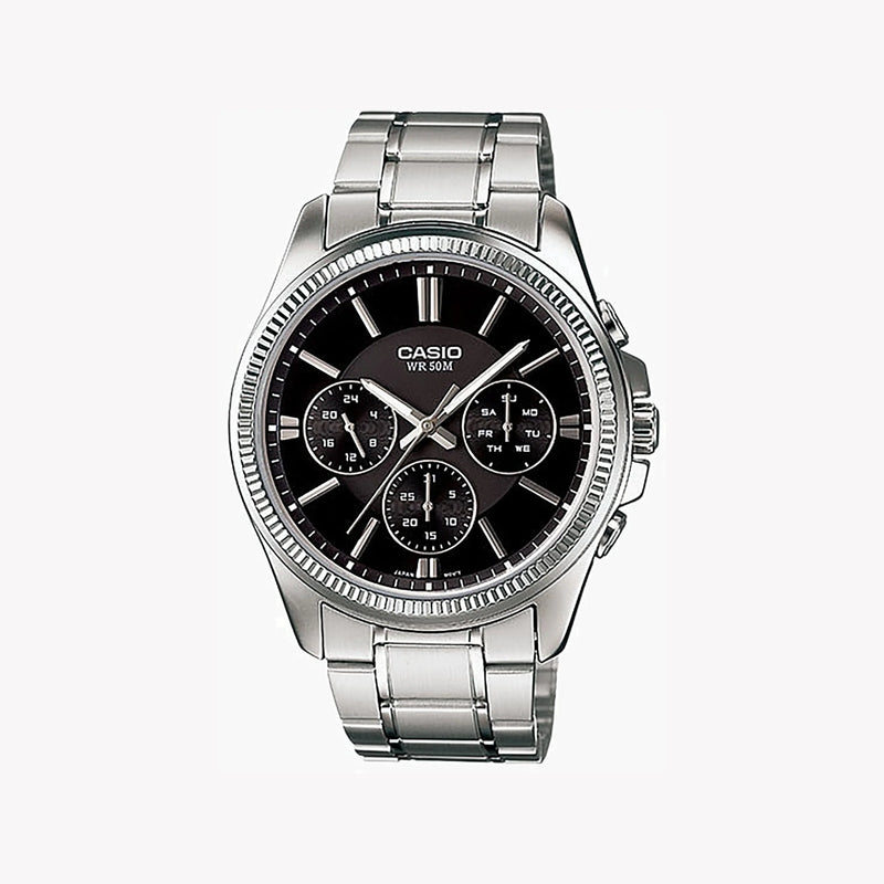 Casio Men's Silver Stainless Steel Watch, Elegant Design | Mtp-1375d-1avdf by i-watch