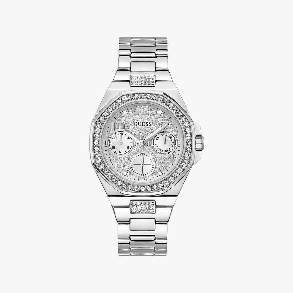 Guess Women's Silver Stainless Steel Watch, Silver Dial | Gw0777l1 by i-watch