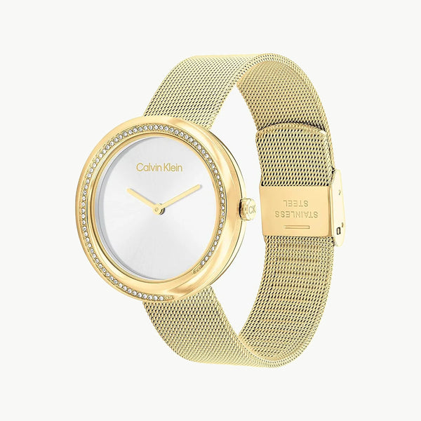 Ck Calvin Klein Women's Gold Watch, Silver Dial | K3m231c6 by i-watch