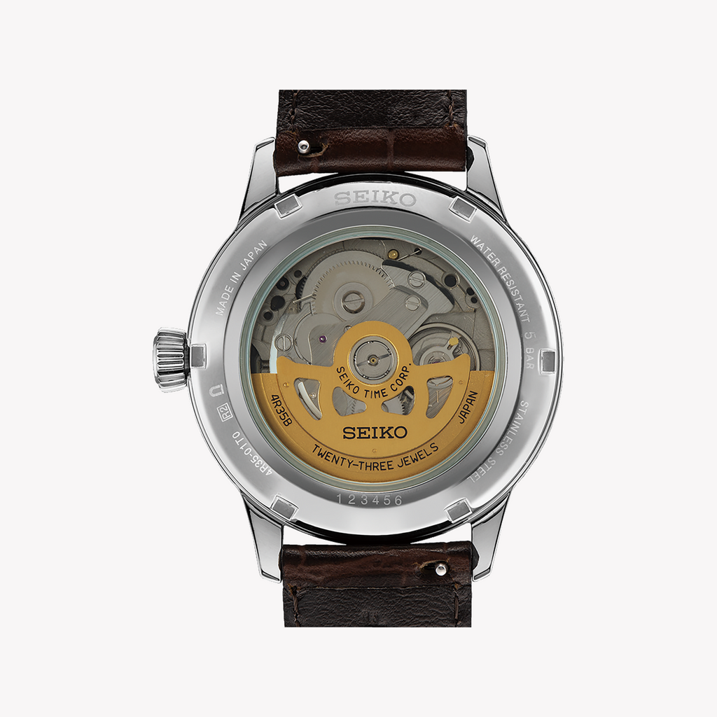 Seiko Presage SRPK15J1 Men's Automatic Watch - Blue Dial, Leather Band-i-Watch-3