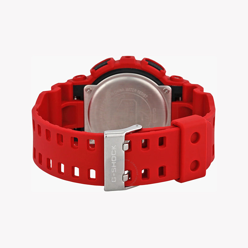 Casio G-Shock Ga-100b-4adr - Bold Adventurer Series Men's Watch With Vibrant Red Resin BAnd and Sleek Black Dial by i-watch