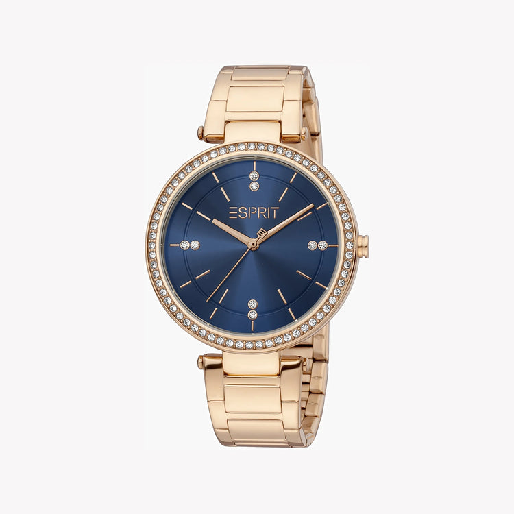 ESPRIT Women's Watch with Rose Gold Stainless Steel Case and Rose Gold Stainless Steel Band