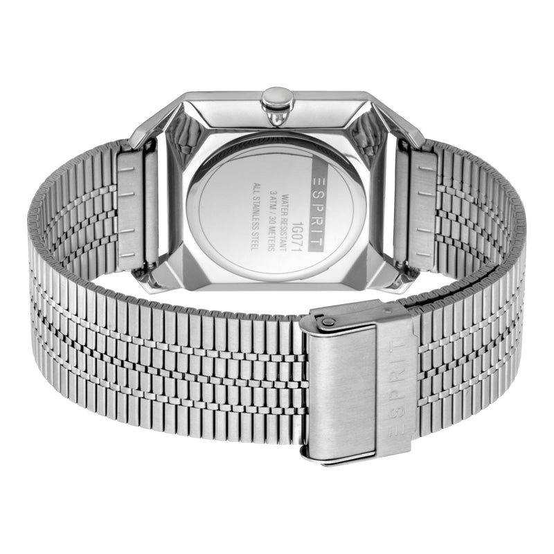 Esprit Men's Silver Stainless Steel Square Watch - Timeless Elegance On Your Wrist by i-watch