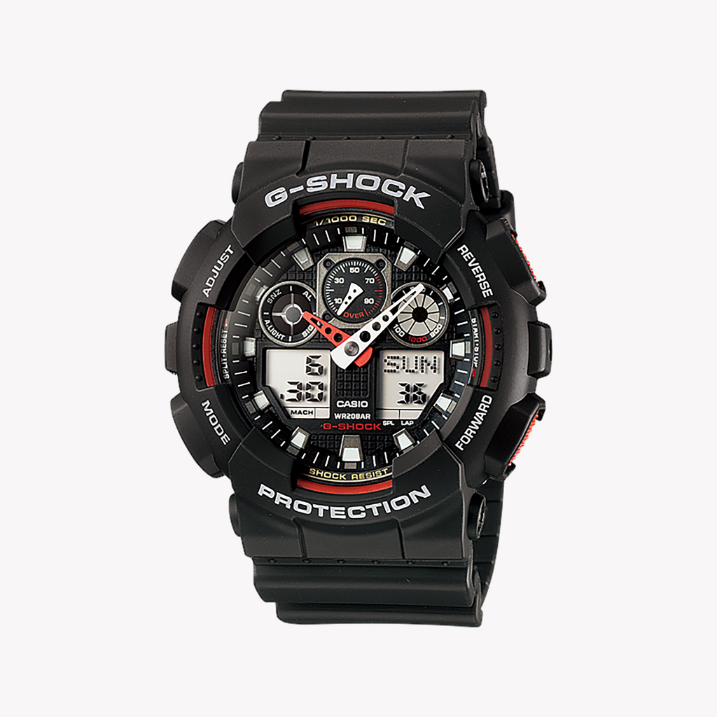 CASIO G-SHOCK GA-100-1A4 UNYIELDING STYLE - ADVENTURE-READY MEN'S WATCH WITH BLACK RESIN BAND