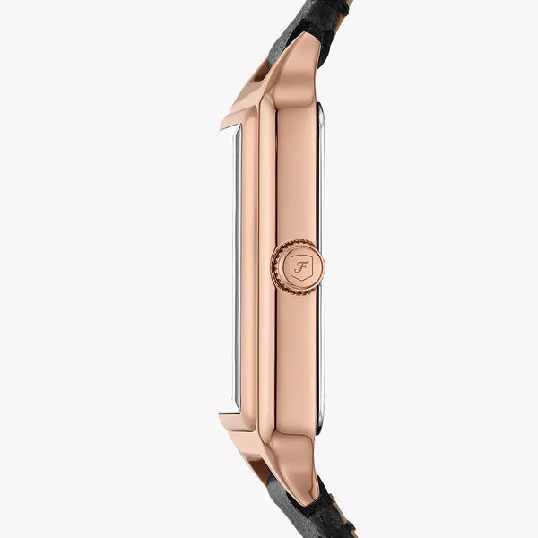 Fossil Women's Gold & Black Leather Watch, Beige Dial | Es5310 by i-watch