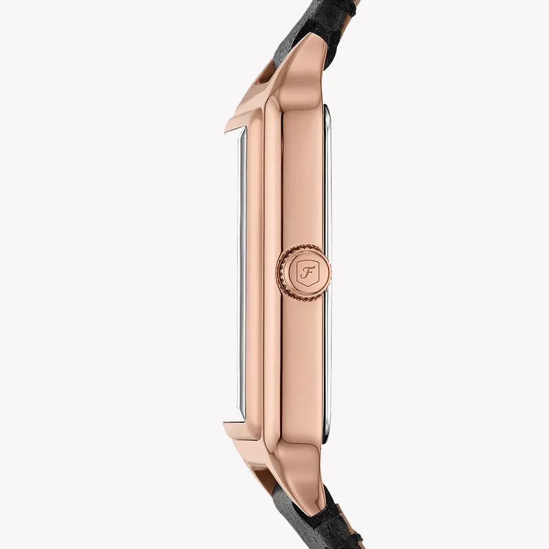 Fossil Women's Gold & Black Leather Watch, Beige Dial | Es5310 by i-watch
