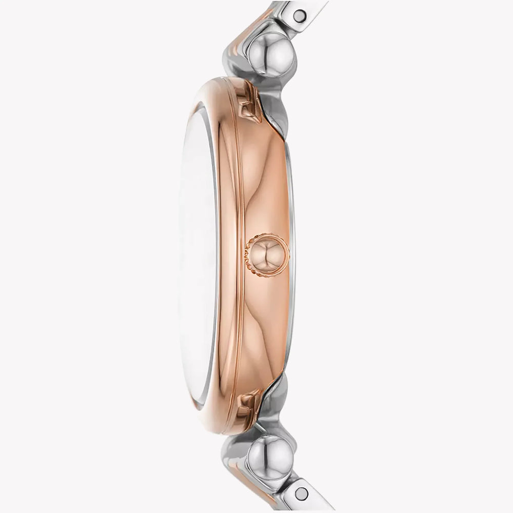 Fossil Women's Silver & Rose Gold Watch, Silver Dial | Es5201 by i-watch