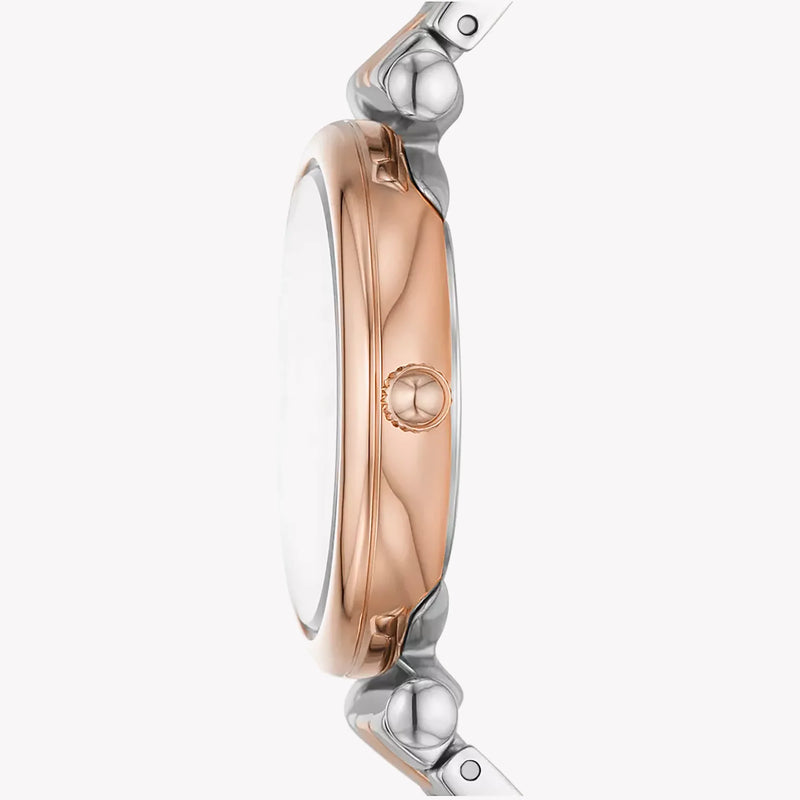 Fossil Women's Silver & Rose Gold Watch, Silver Dial | Es5201 by i-watch