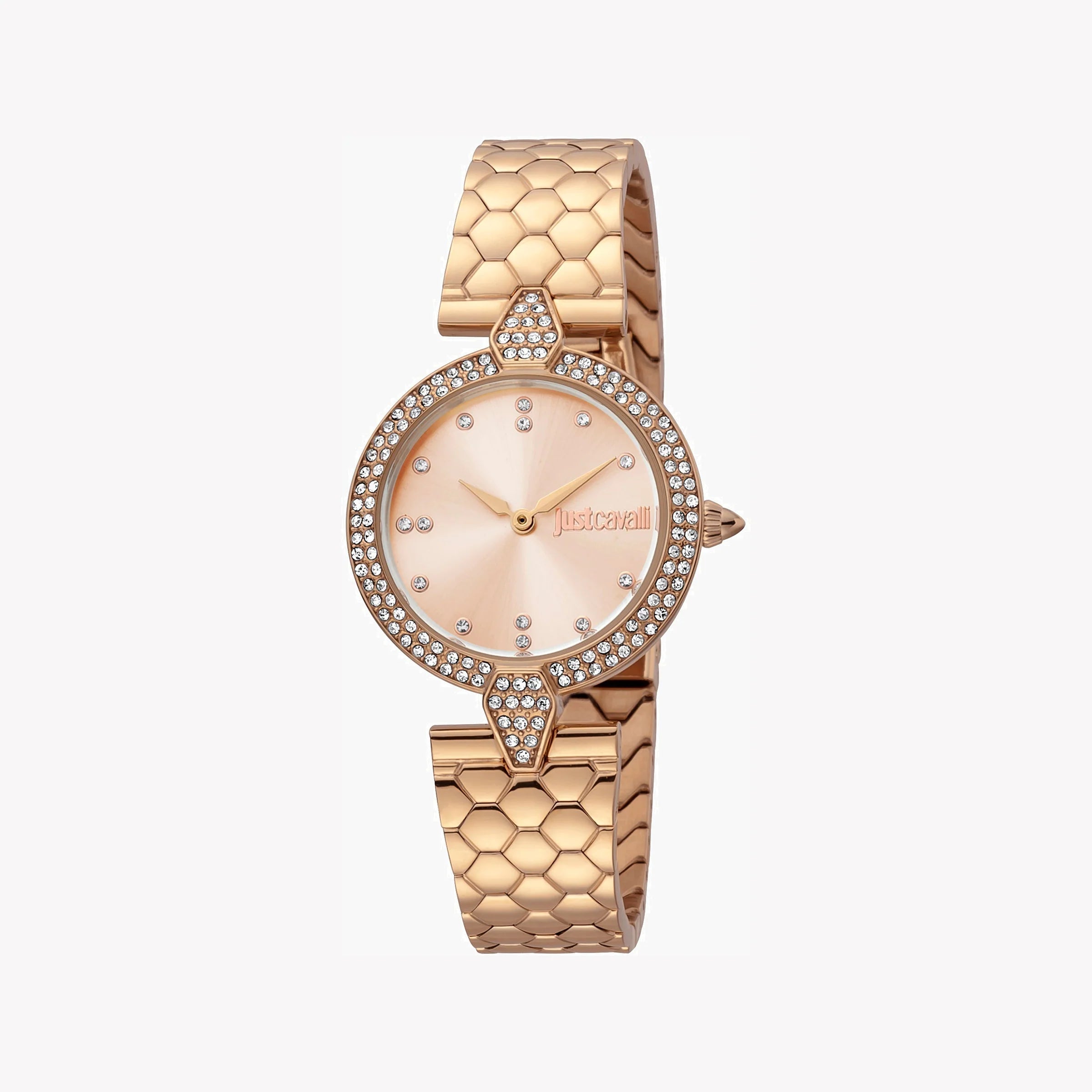 JUST CAVALLI Women's Watch with Rose Gold Stainless Steel Case and Rose Gold Stainless Steel Band