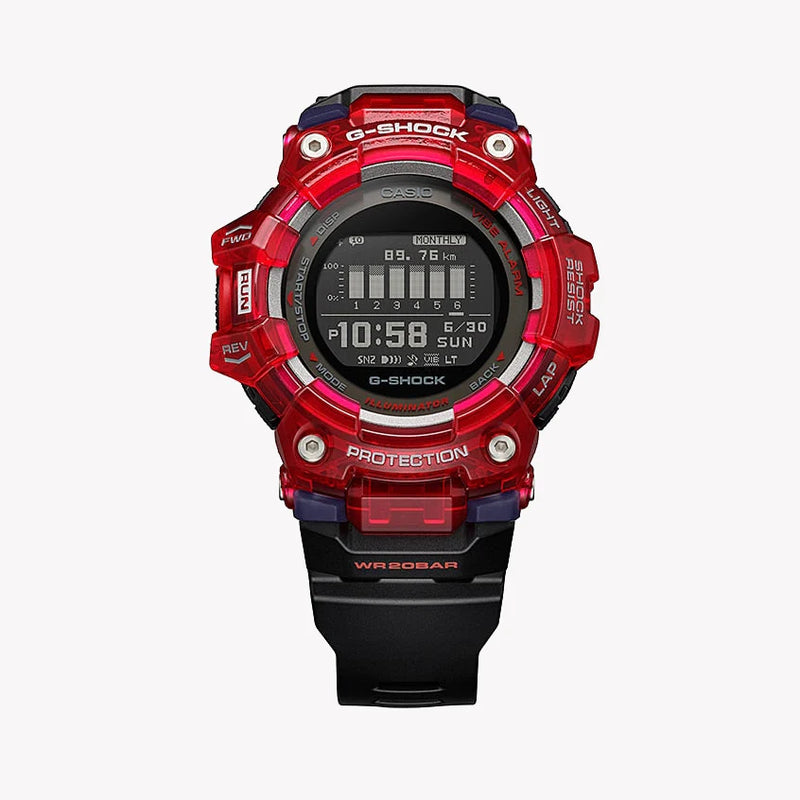 G-Shock Men's Red Resin Watch, Black Band | Gbd-100sm-4a1dr by i-watch