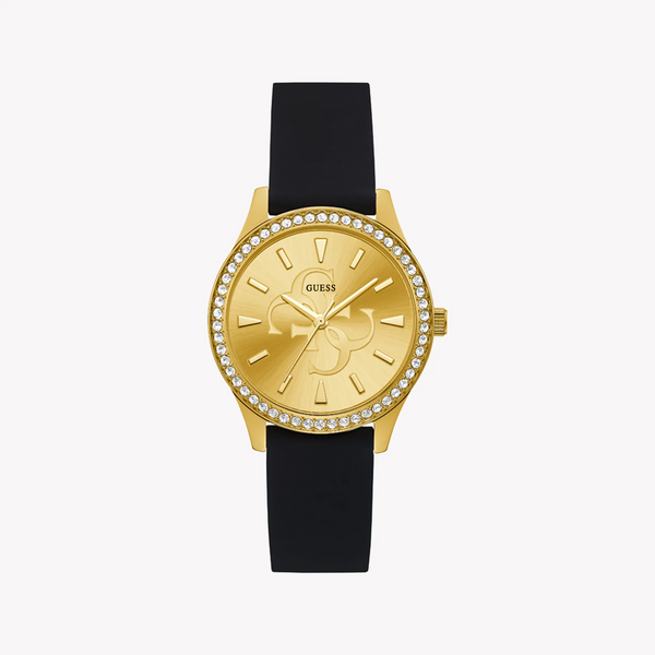 Guess Women's Gold Stainless Steel, Black Silicone | Gw0359l1 by i-watch