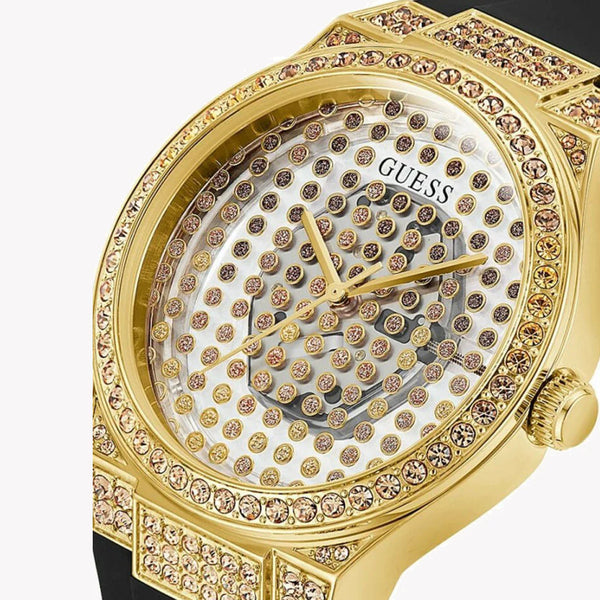 Chic Flair Women's Gold Watch, Black Silicone Band | Gw0482l1 by i-watch