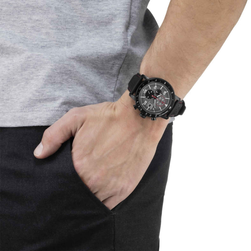 Citizen Ca0645-15h Elevate - Bold Black Stainless Steel Men's Watch With Eco-Drive Tech & Luxury Leather Band by i-watch