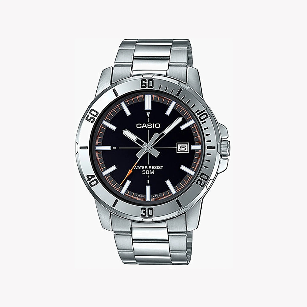 Timeless Elegance Men's Silver Stainless Steel Watch, Silver Dial | Mtp-Vd01d-1e2vudf by i-watch