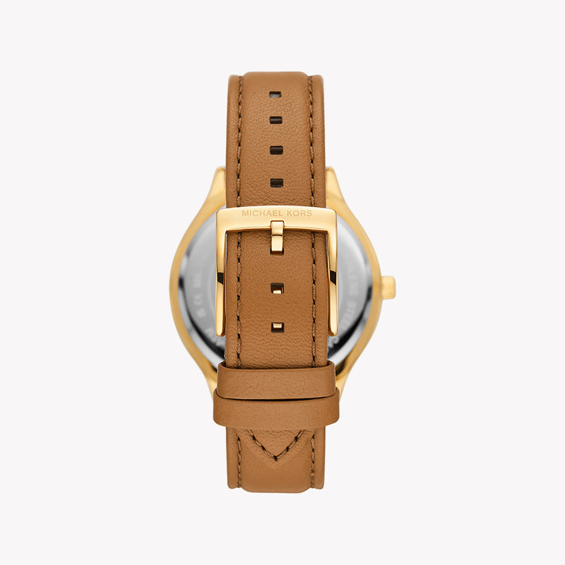 Michael Kors Men's Gold Stainless Steel, Brown Leather | Mk7465 by i-watch
