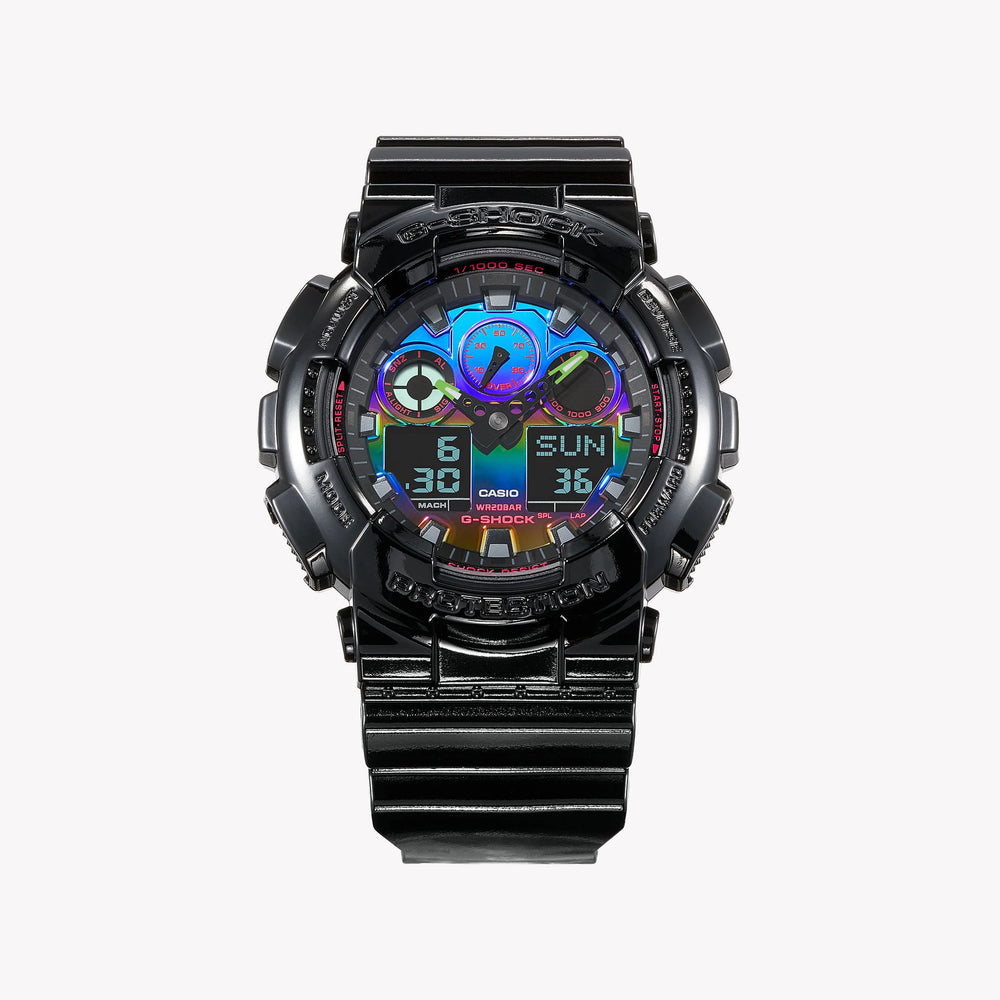 G-Shock Men's Black Resin Watch, Digital Dial | Ga-100rgb-1adr by i-watch