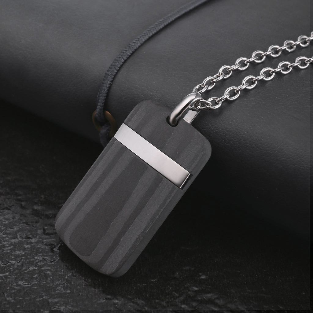 Zink Men's Stainless Steel & Carbon Fiber Necklace | Zjpd0172