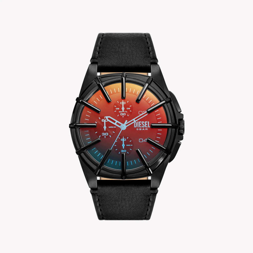Diesel Men's Black Stainless Steel Watch, Black Leather | Dz4658 by i-watch
