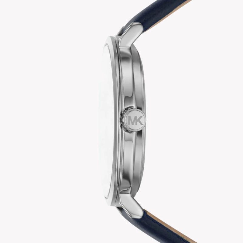 Michael Kors Men's Blue Leather Watch, Silver Case | Mk2968 by i-watch
