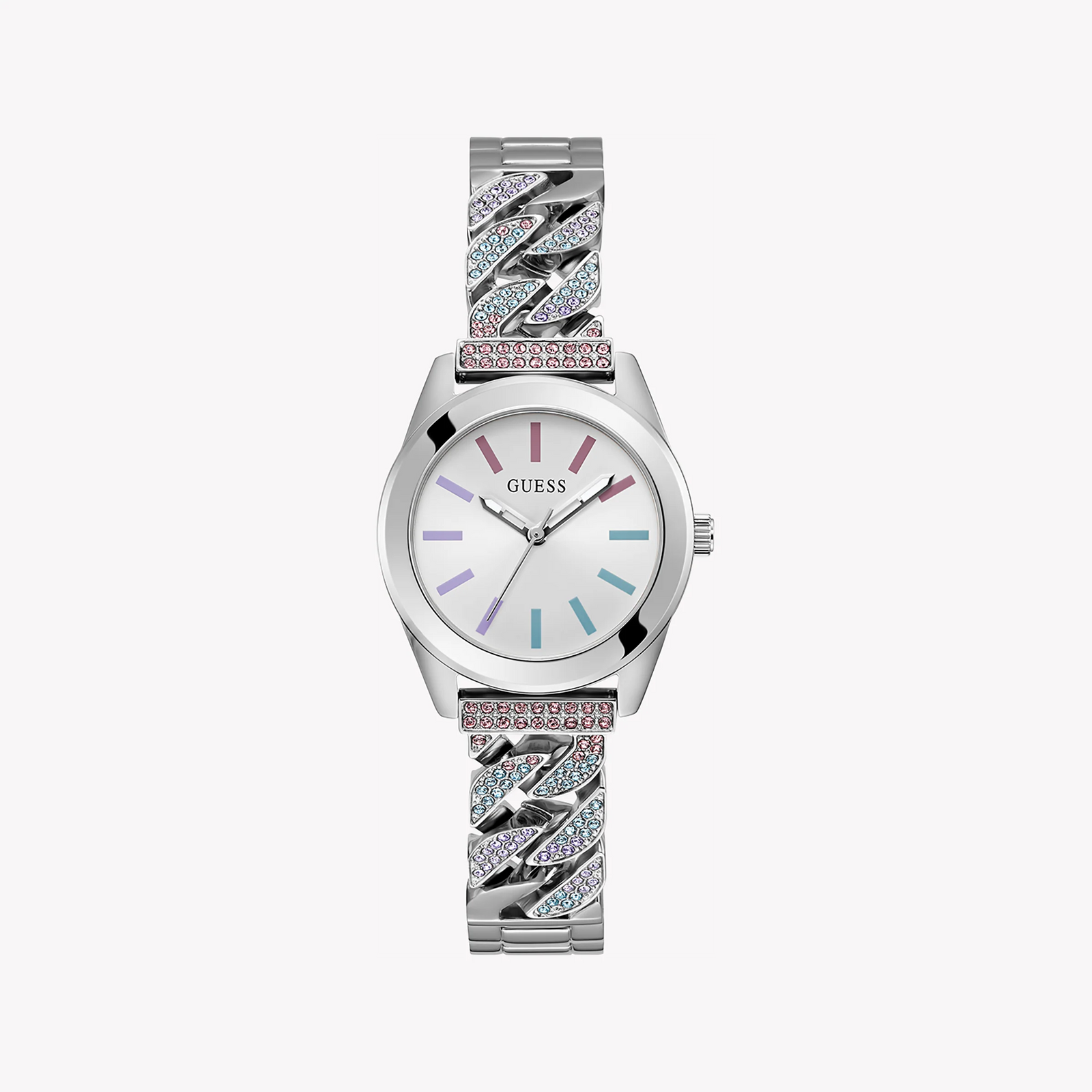 Guess Women's Silver Stainless Steel Watch, Silver Dial | Gw0546l4 by i-watch