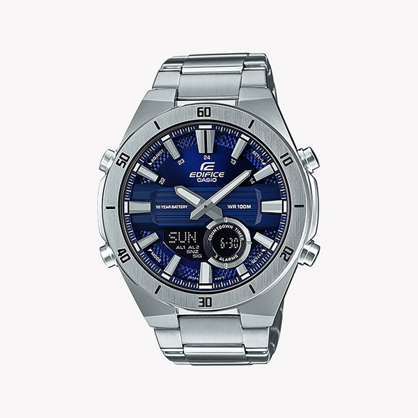 Casio Edifice Era-110d-2avdf - Sporty Elegance With Blue Dial & Stainless Steel by i-watch