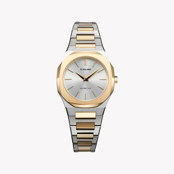 D1 MILANO Women's Gold & Silver Watch, Silver Dial | D1-UTBL34 by i-watch