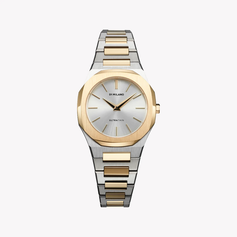 D1 MILANO Women's Gold & Silver Watch, Silver Dial | D1-UTBL34 by i-watch