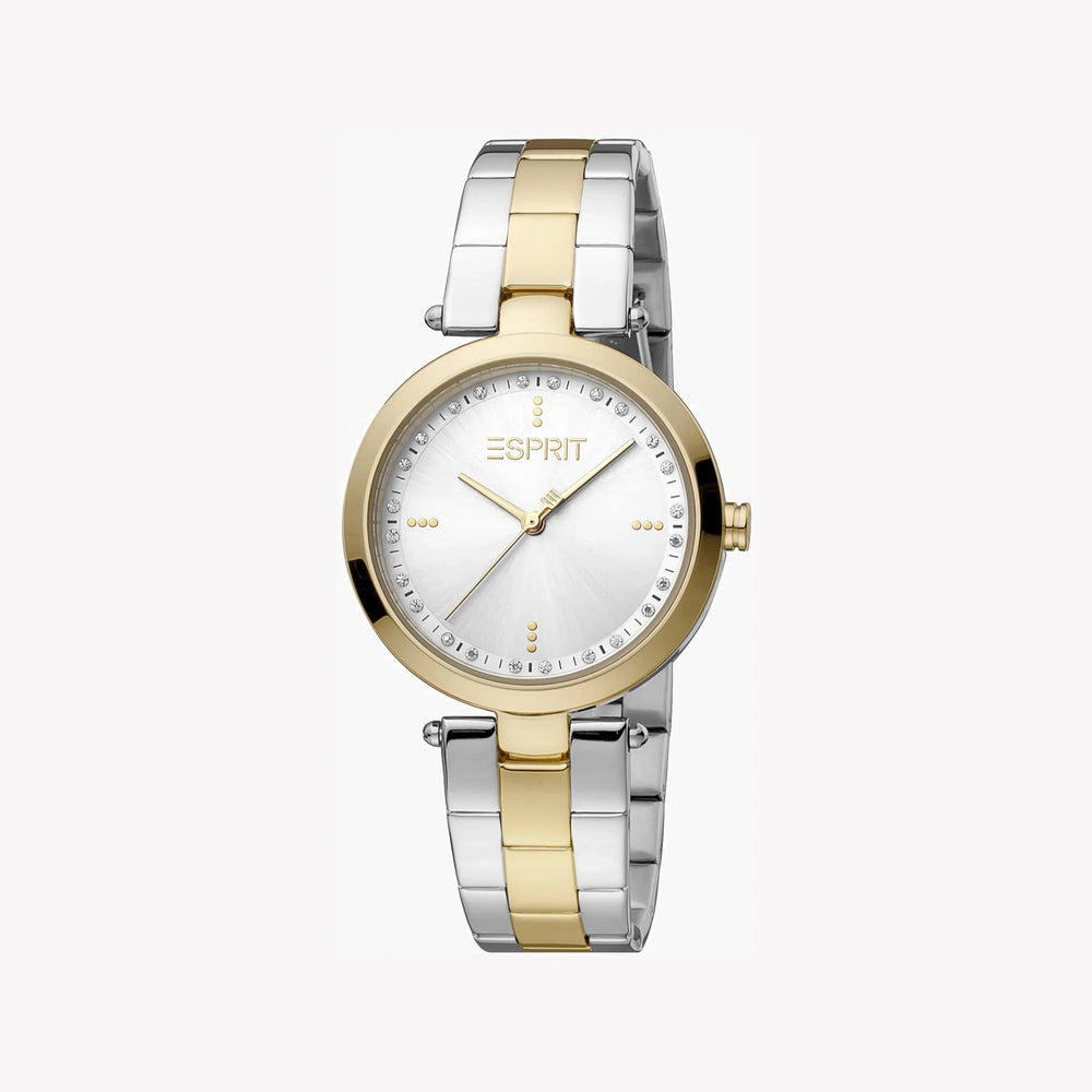 Esprit Women's Silver & Gold Stainless Steel Watch, Silver Dial | Es1l119m0045 by i-watch