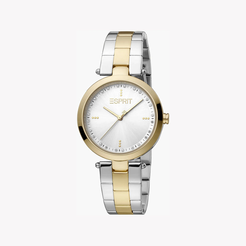 Esprit Women's Silver & Gold Stainless Steel Watch, Silver Dial | Es1l119m0045 by i-watch