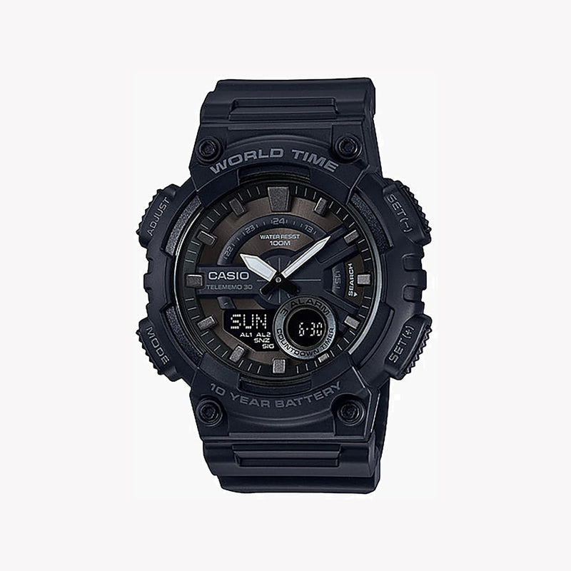 Casio Aeq-110w-1bvdf Black Outdoor Explorer - Men's Sporty Timepiece With 100m Water Resistance And Stopwatch by i-watch