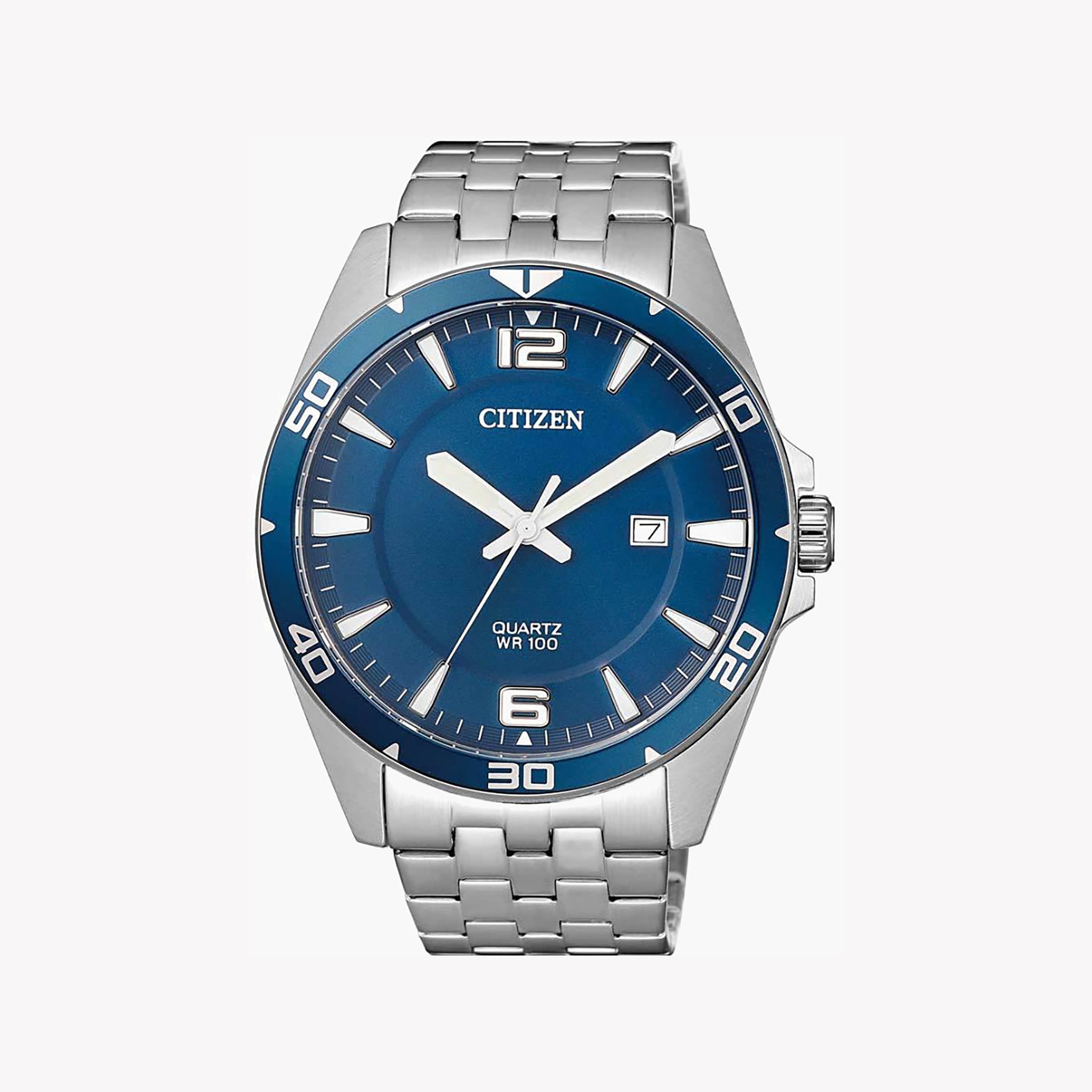 CITIZEN BI5058-52L BLUE DIAL - MODERN MEN'S STAINLESS STEEL WATCH WITH QUARTZ PRECISION