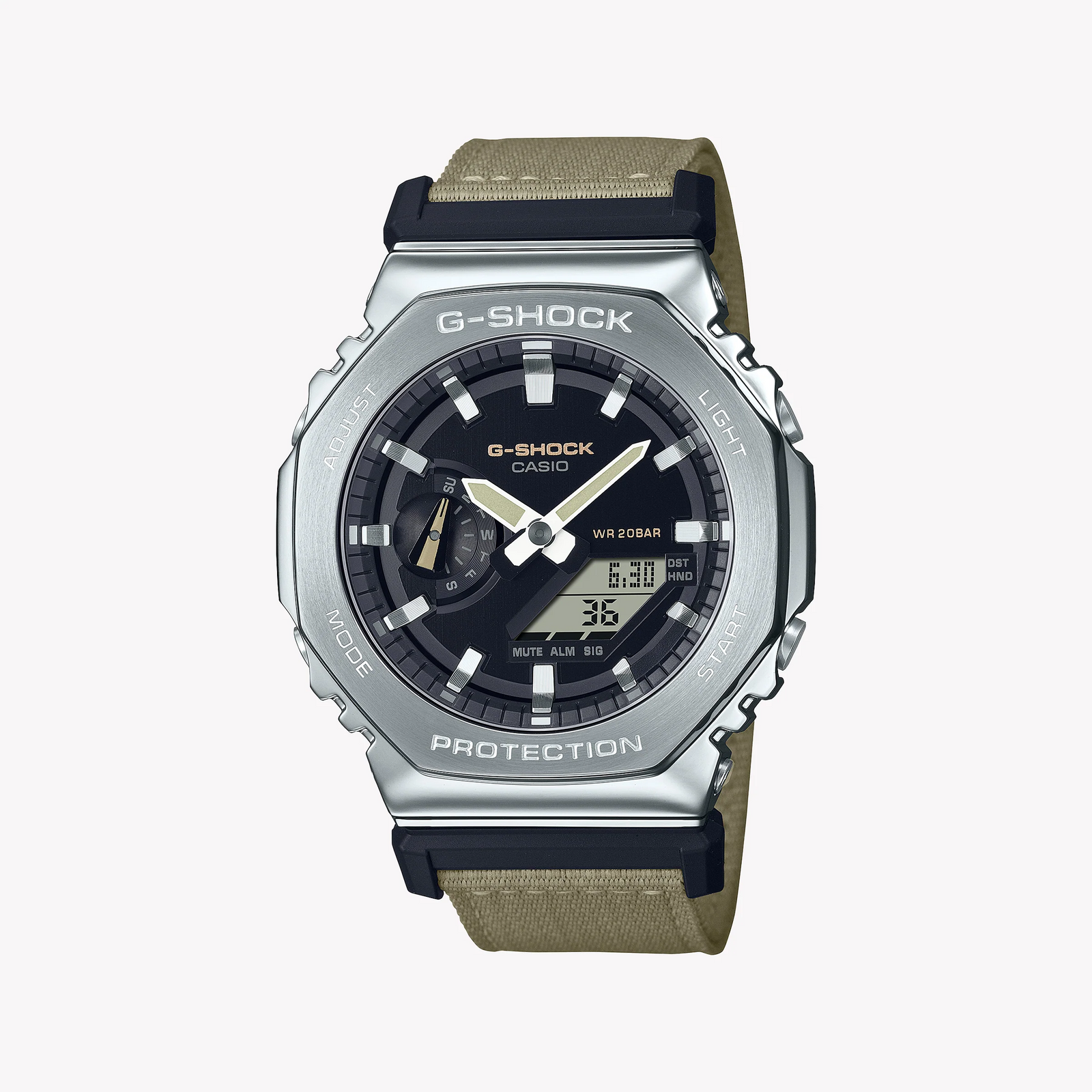 Casio G-Shock Gm-2100c-5adr Oak - Dynamic Olive Men's Watch With Sleek Silver Case And Black Dial by i-watch